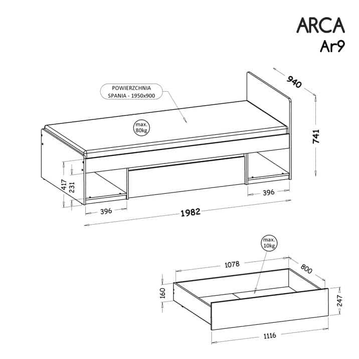 Arca "AR9" gyerekágy - D