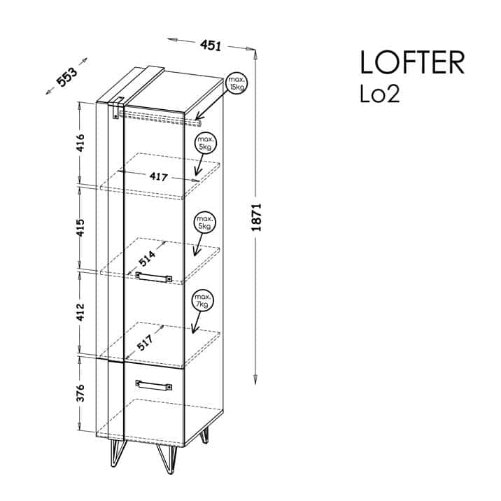 Lofter LO1 szekrény - D