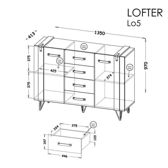 Lofter LO5 komód - D