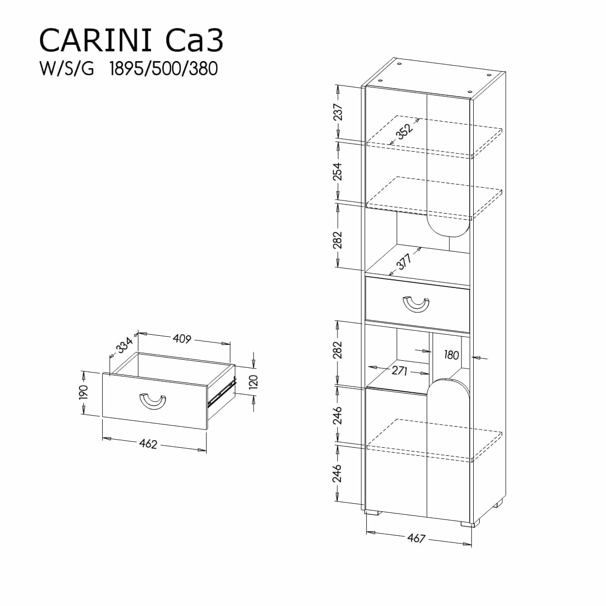 Carini "CA3" Szekrény - D