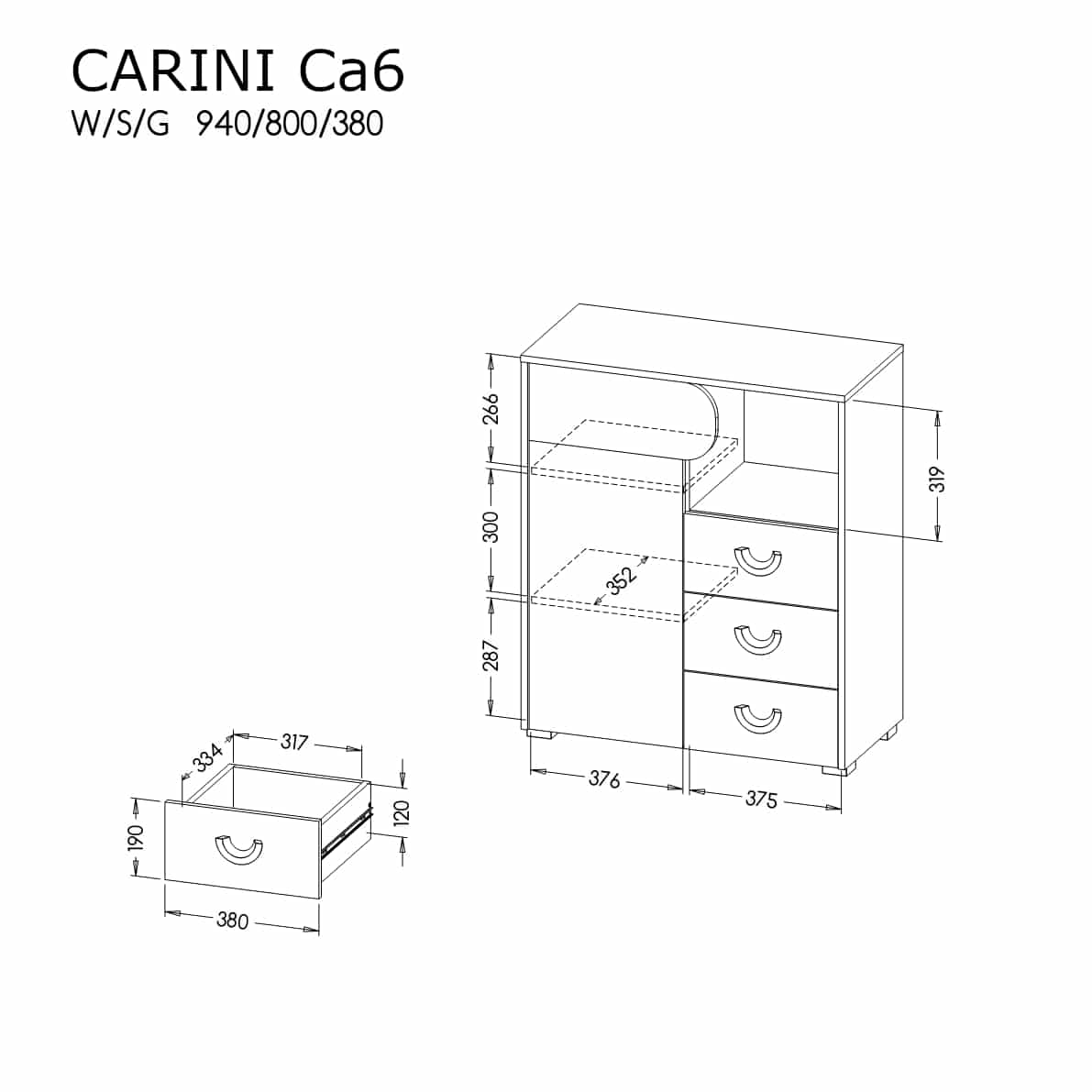 Carini "CA6" komód - D