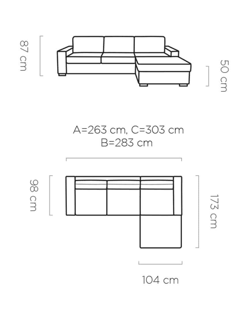Fontana L 120 sarokkanapé - W