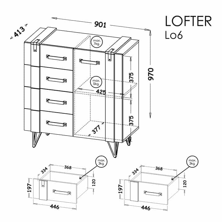 Lofter LO6 komód - D