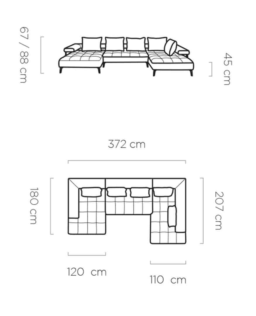 Massa XL U-form - W