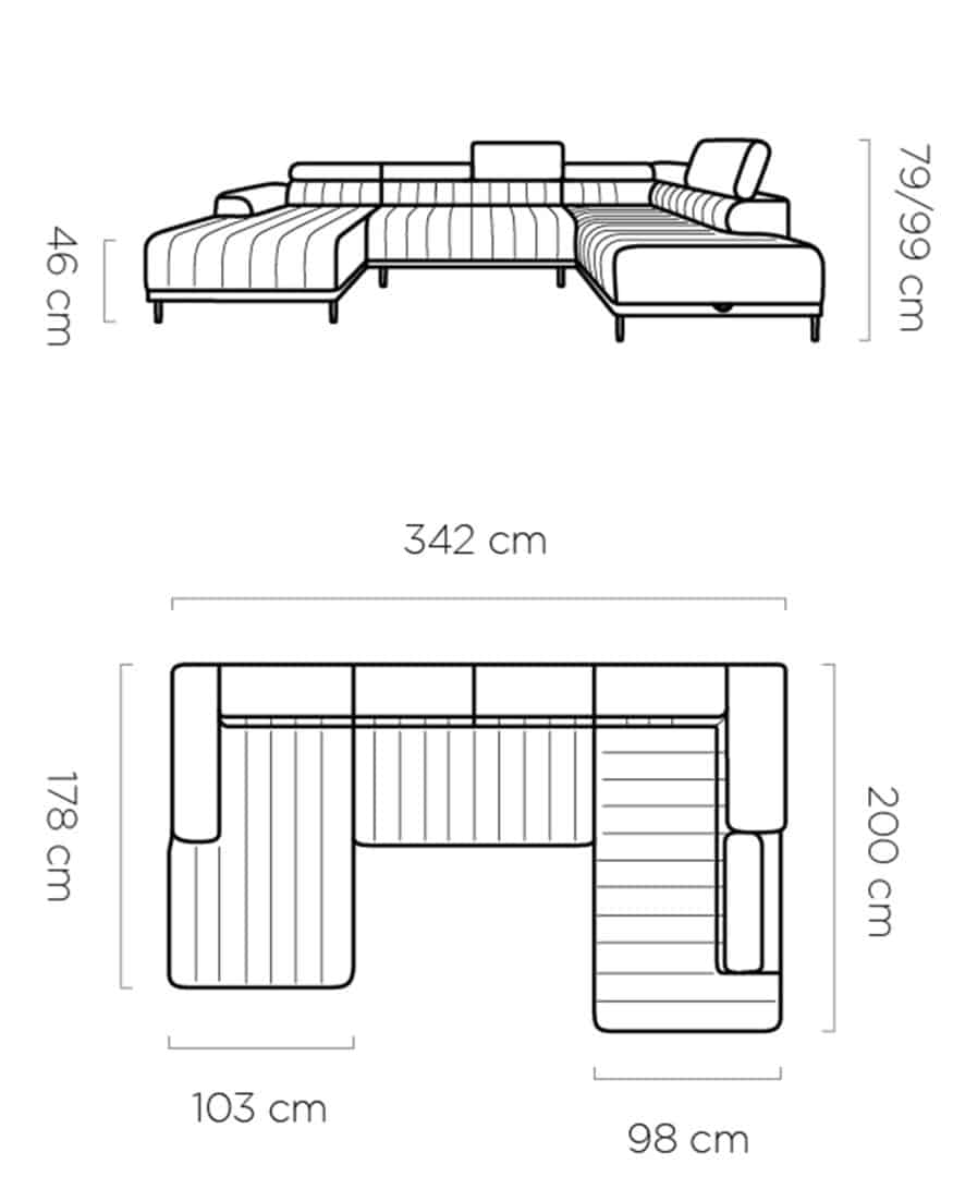 Velence XL U-form - W